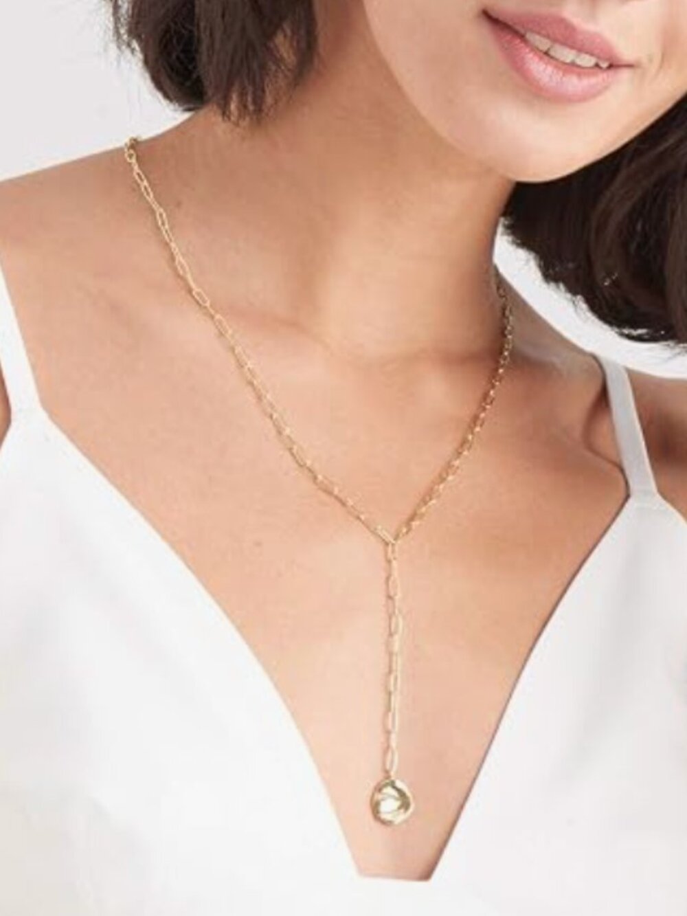 LIKE NEW. Ania Haie Large Cable Link Y Drop Chain Coin Necklace